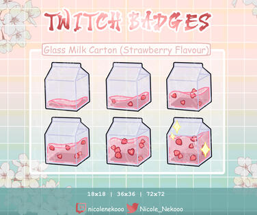 Glass Milk Carton (Strawberry evolution)