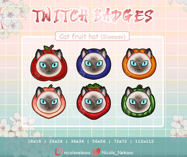 Cat fruit hat (badges)